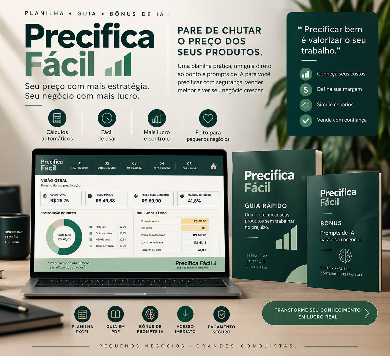 Mockup do Precifica Fácil